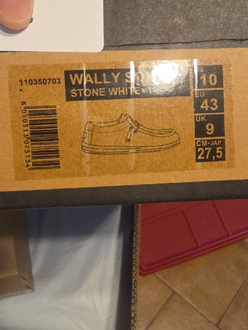 Hey Dude Wally Sox Slip-On Sneakers in Stone White Knit - Picture 2 of 5